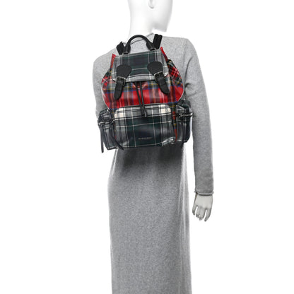 Burberry Laminated Tartan Patchwork Large Rucksack Backpack Military Red 2 of 11