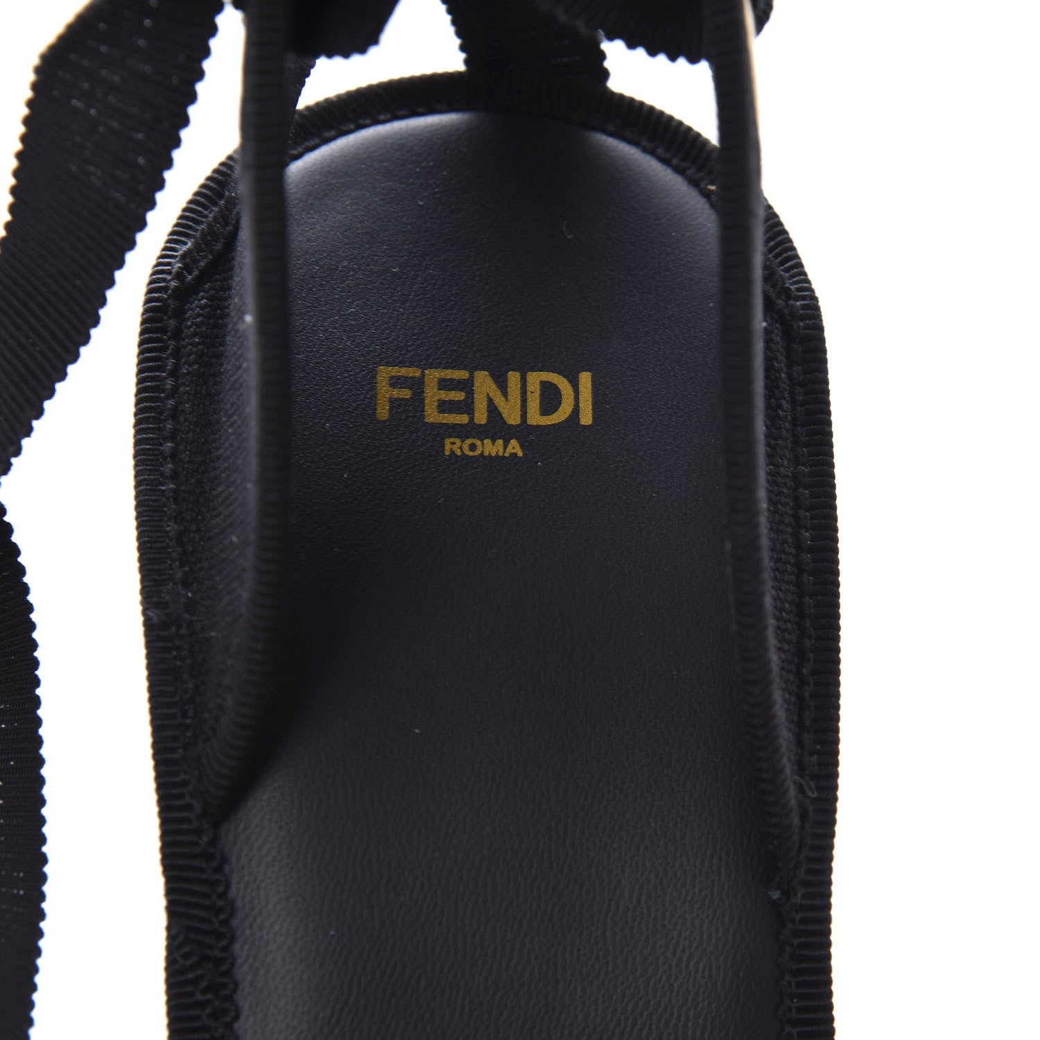 Fendi Canvas FF Embroidered Roma Ankle Wrap Espadrille Wedges 37 Black 7 of 10