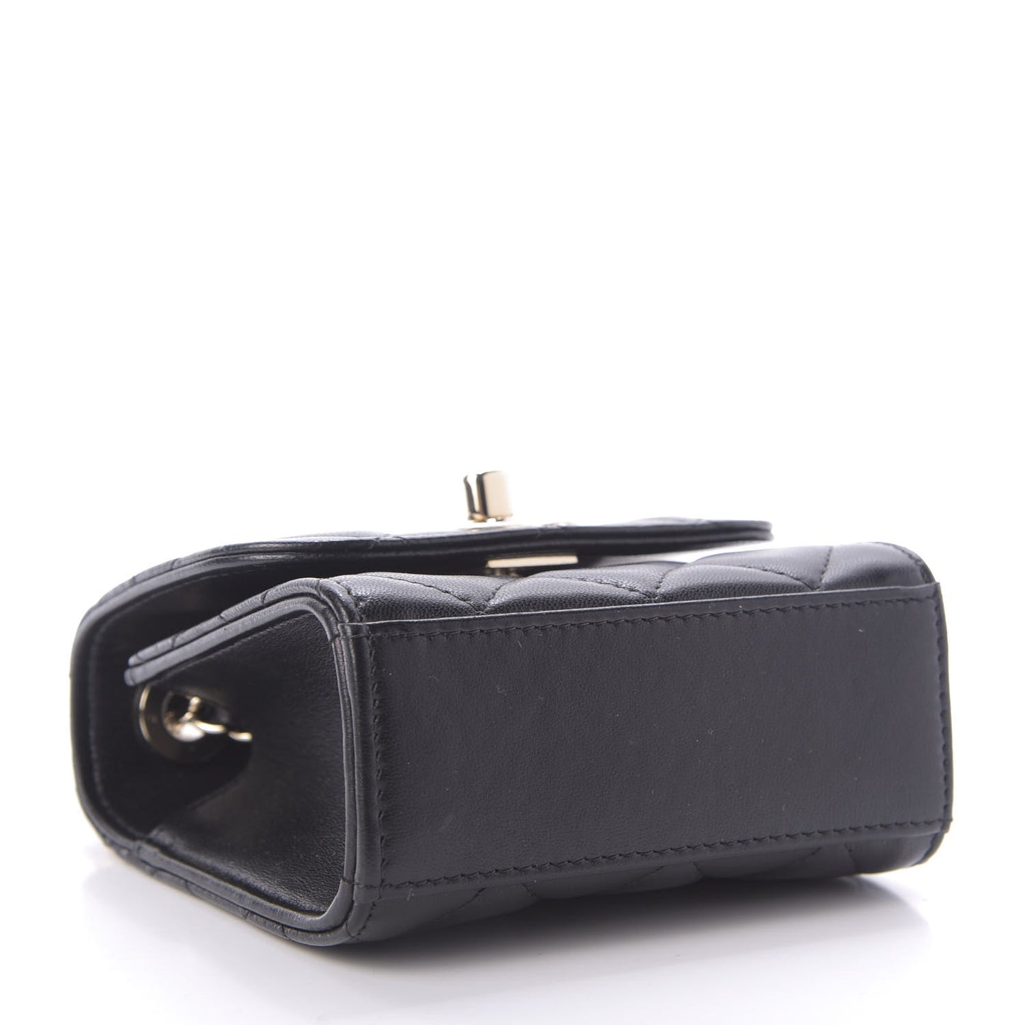 Lambskin Quilted Mini Trendy CC Chain Wallet Black