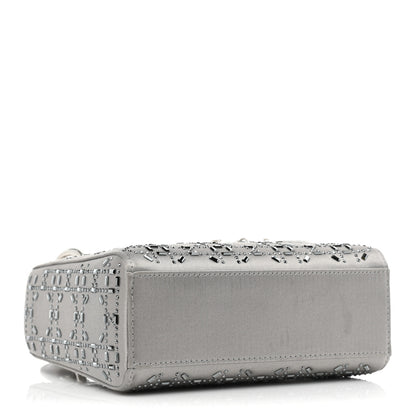 Christian Dior Satin Crystal Cannage Mini Lady Dior Gray 4 of 14