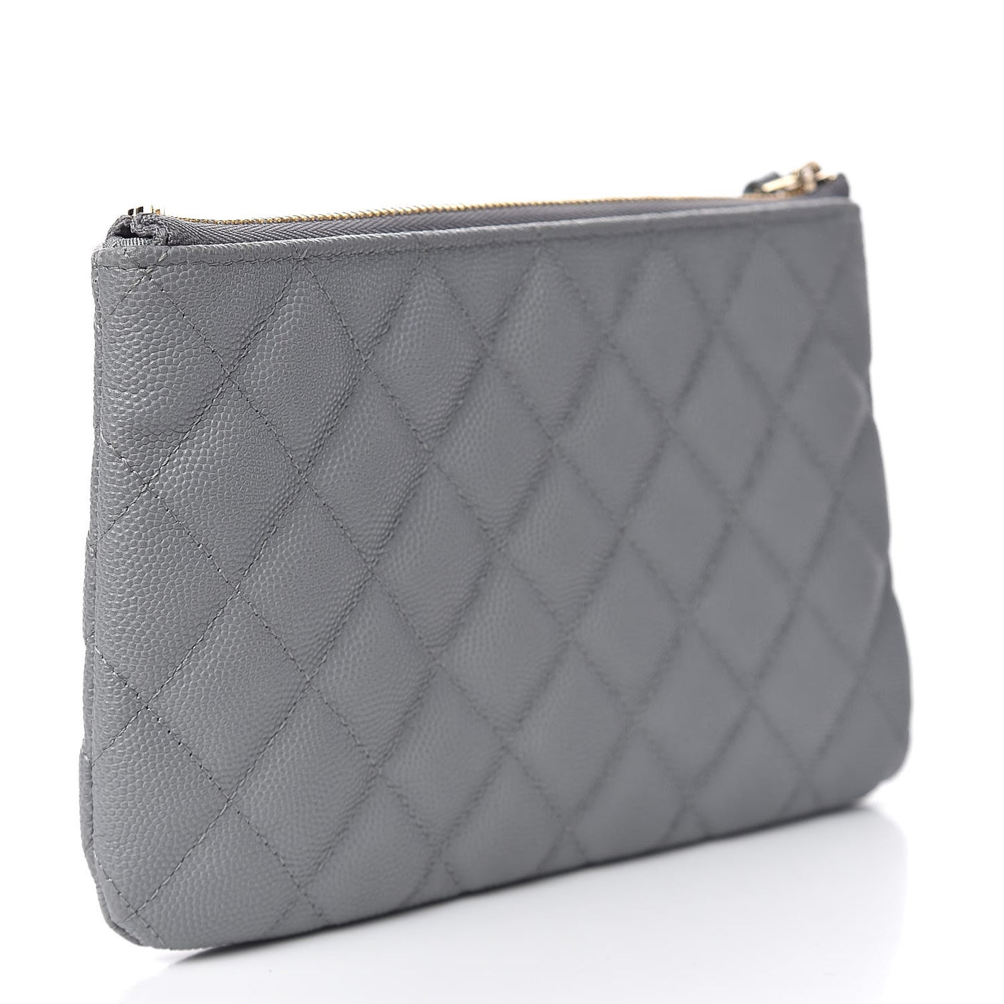 Caviar Quilted Cosmetic Case Grey