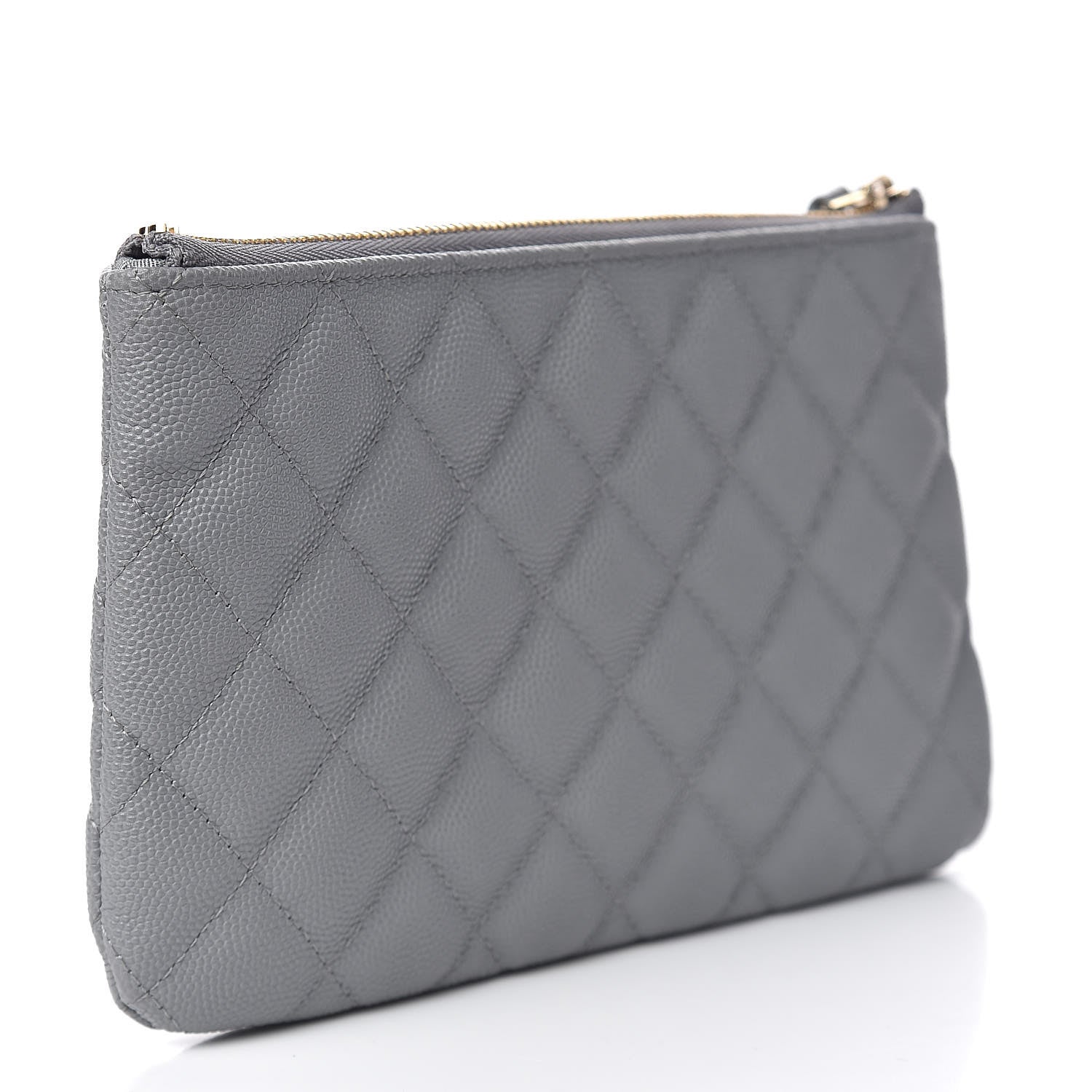 Chanel Caviar Quilted Cosmetic Case Grey 3 of 8