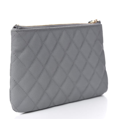 Chanel Caviar Quilted Cosmetic Case Grey 3 of 8