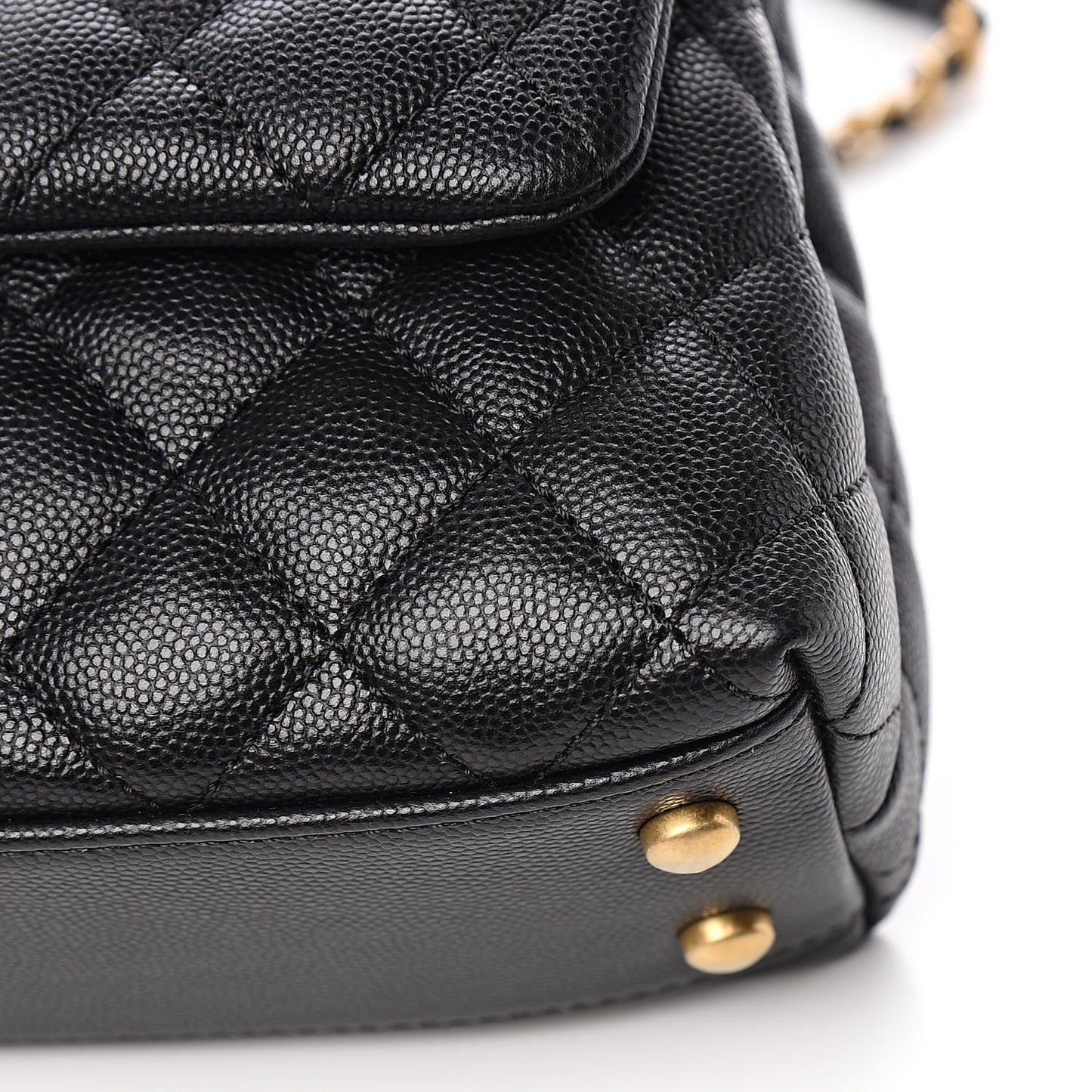 Caviar Quilted Mini Coco Handle Flap Black