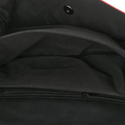 Chanel Lambskin Grosgrain Quilted Flap Red Black 5 of 13