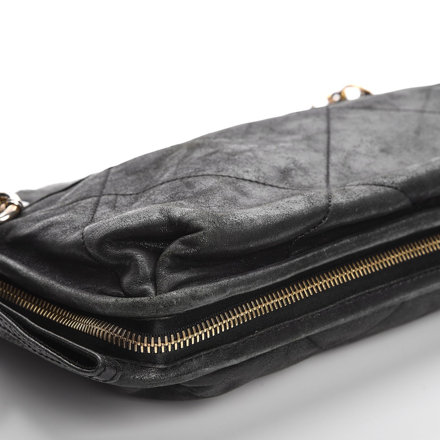 Lambskin Quilted Medium Amalia Shoulder Bag Black