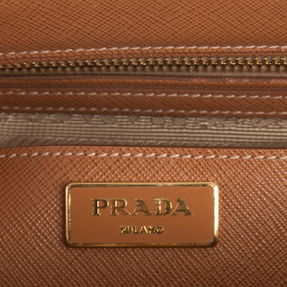 Prada Saffiano Large Galleria Double Zip Tote Caramel 6 of 7