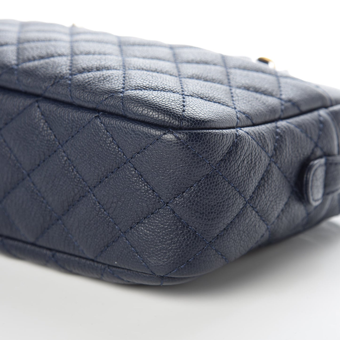 Caviar Quilted Camera Case Dark Navy