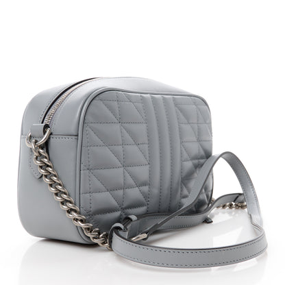 Gucci Calfskin Matelasse Aria Small GG Marmont Chain Shoulder Bag Deep Grey 3 of 11