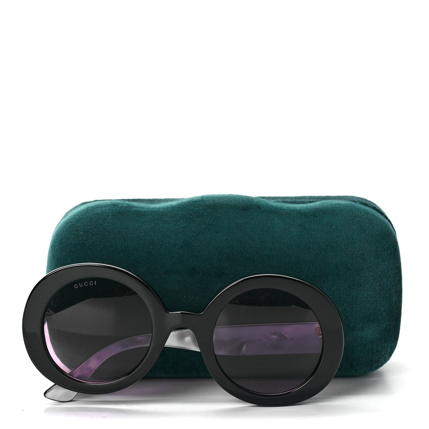 Acetate Round GG0319S Sunglasses Black Grey