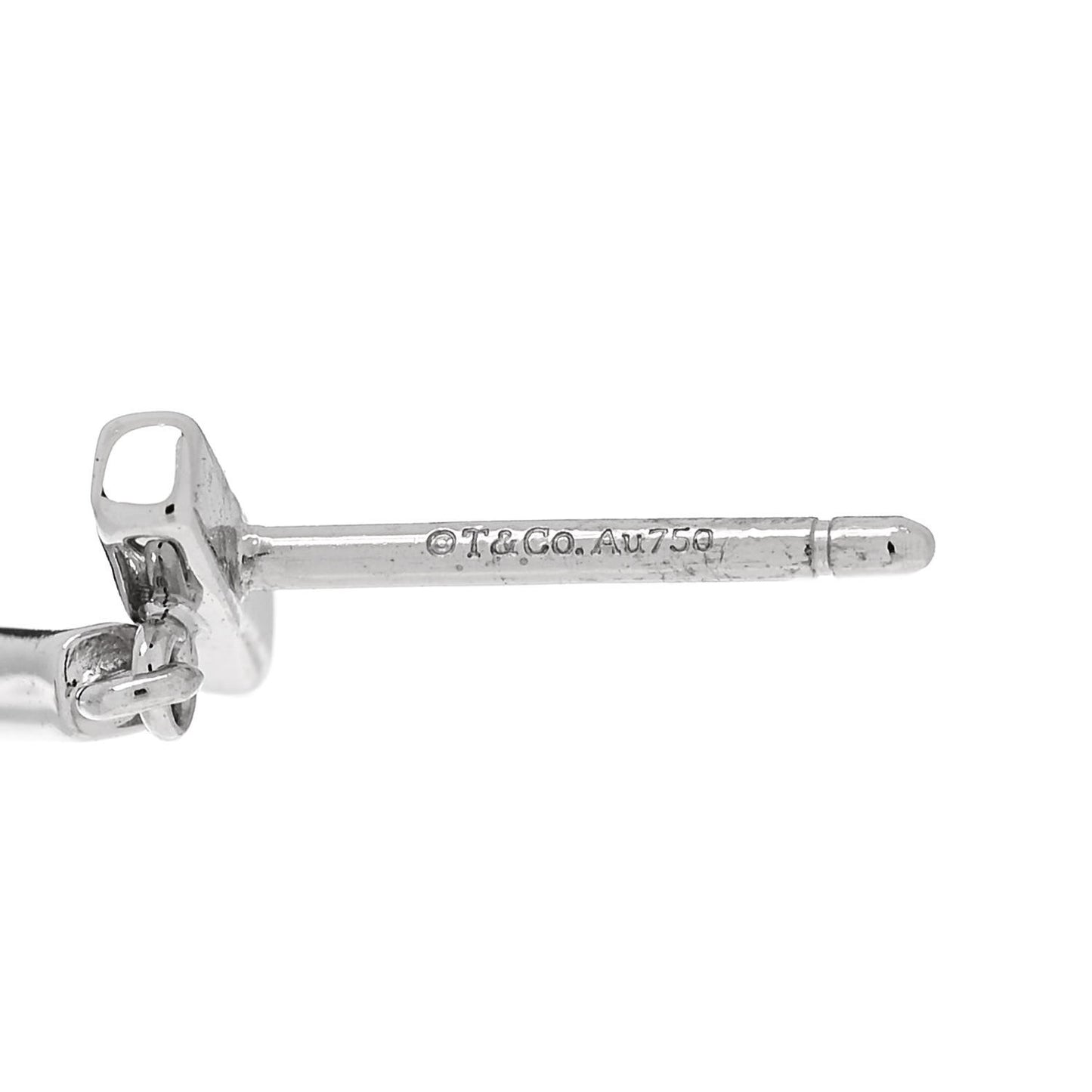 18K White Gold Diamond T Bar Earrings