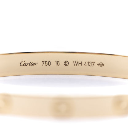 Cartier 18K Yellow Gold LOVE Bracelet 16 4 of 5
