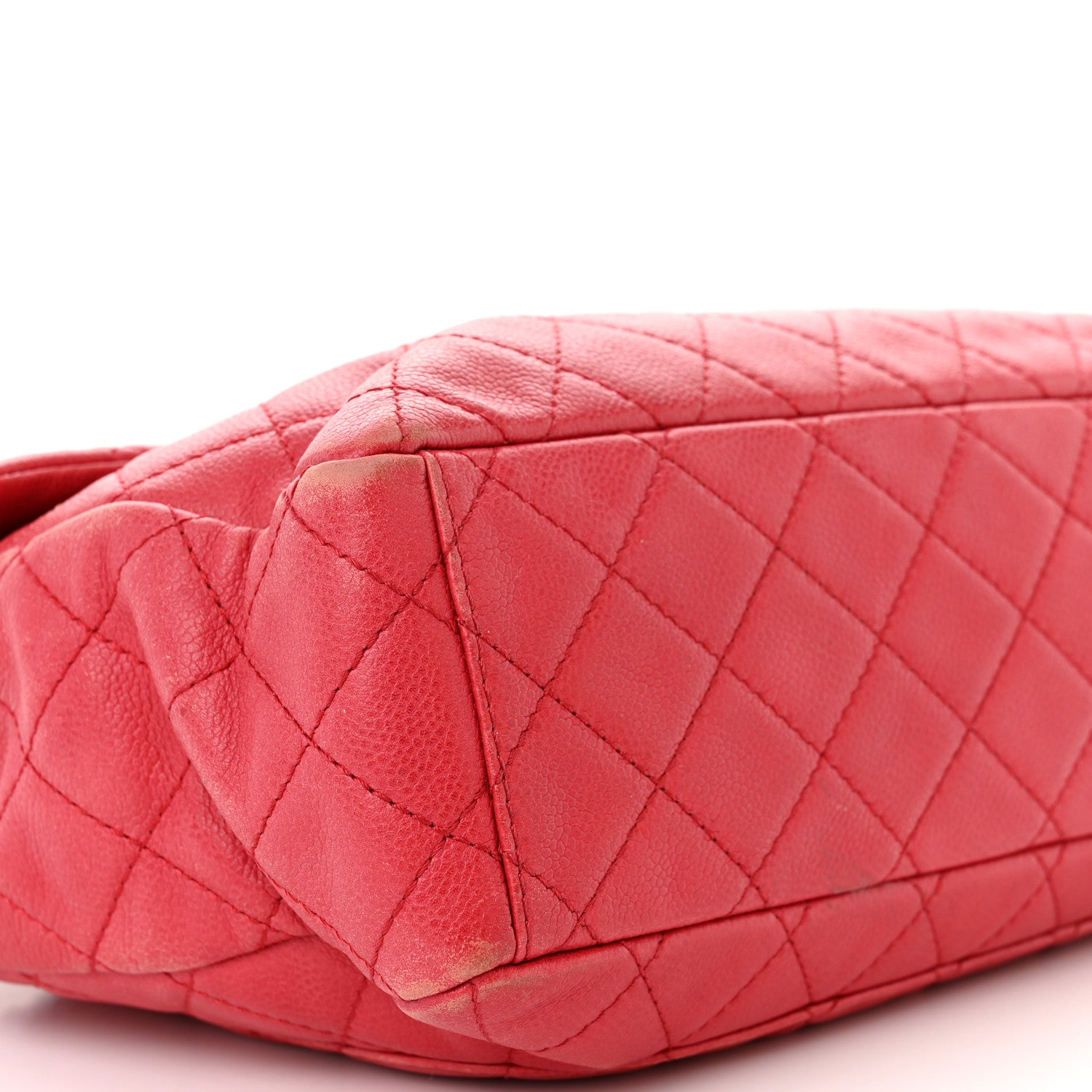 Chanel Washed Caviar Quilted Maxi Single Flap Fuchsia 9 of 16