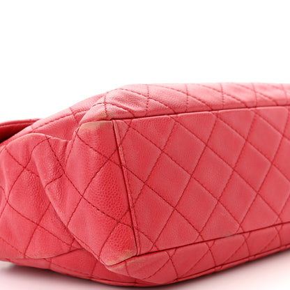 Chanel Washed Caviar Quilted Maxi Single Flap Fuchsia 9 of 16