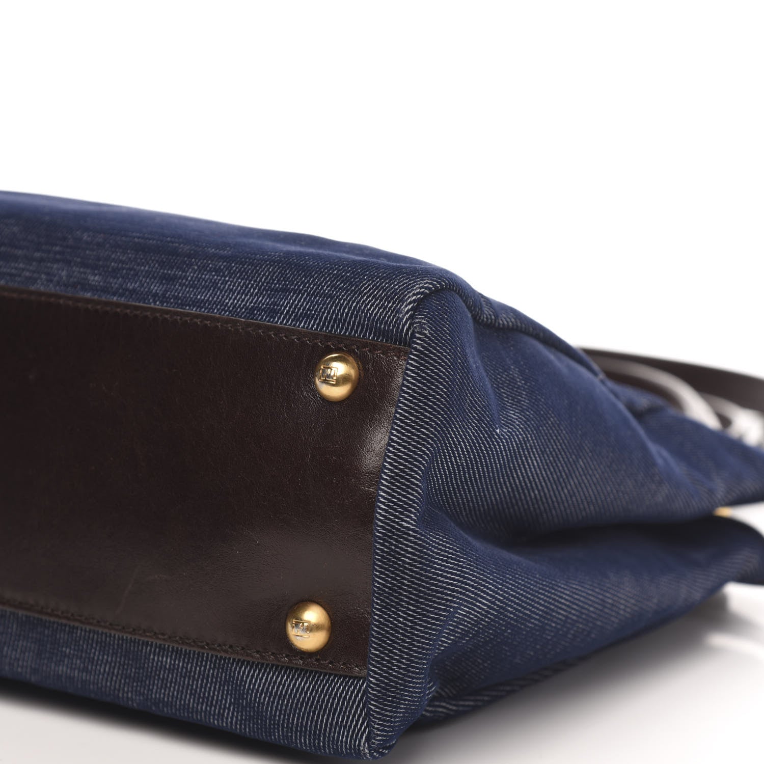 Fendi Denim Medium Peekaboo Iconic Satchel Blue 11 of 13