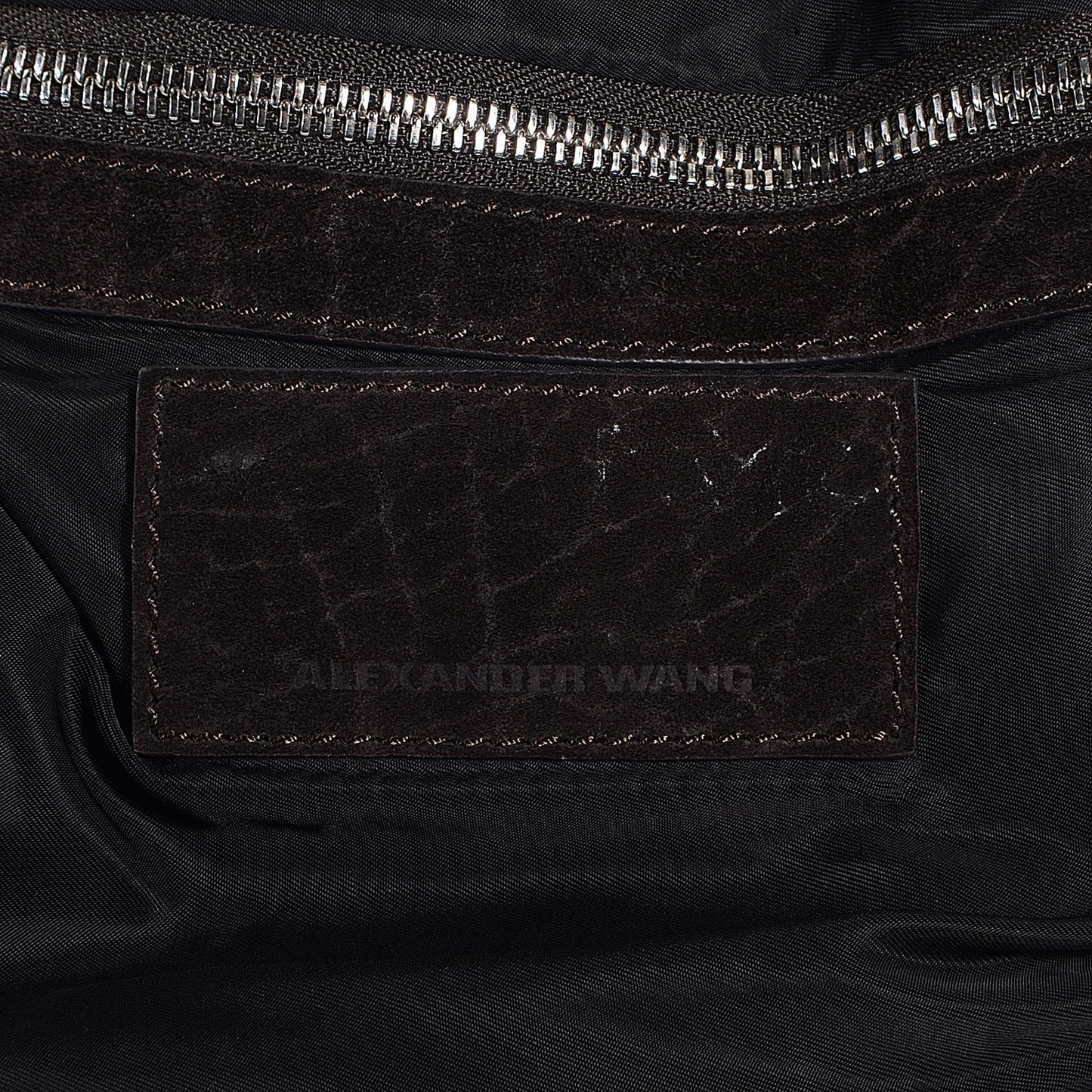 Suede Diego Bucket Bag Dark Brown w Nickel Hardware