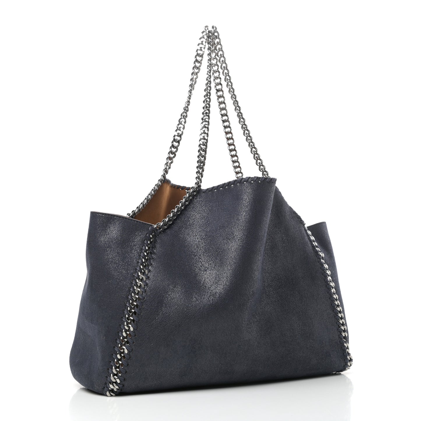Shaggy Deer Falabella Reversible Tote Navy Camel
