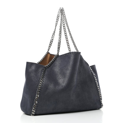 Stella McCartney Shaggy Deer Falabella Reversible Tote Navy Camel 4 of 10