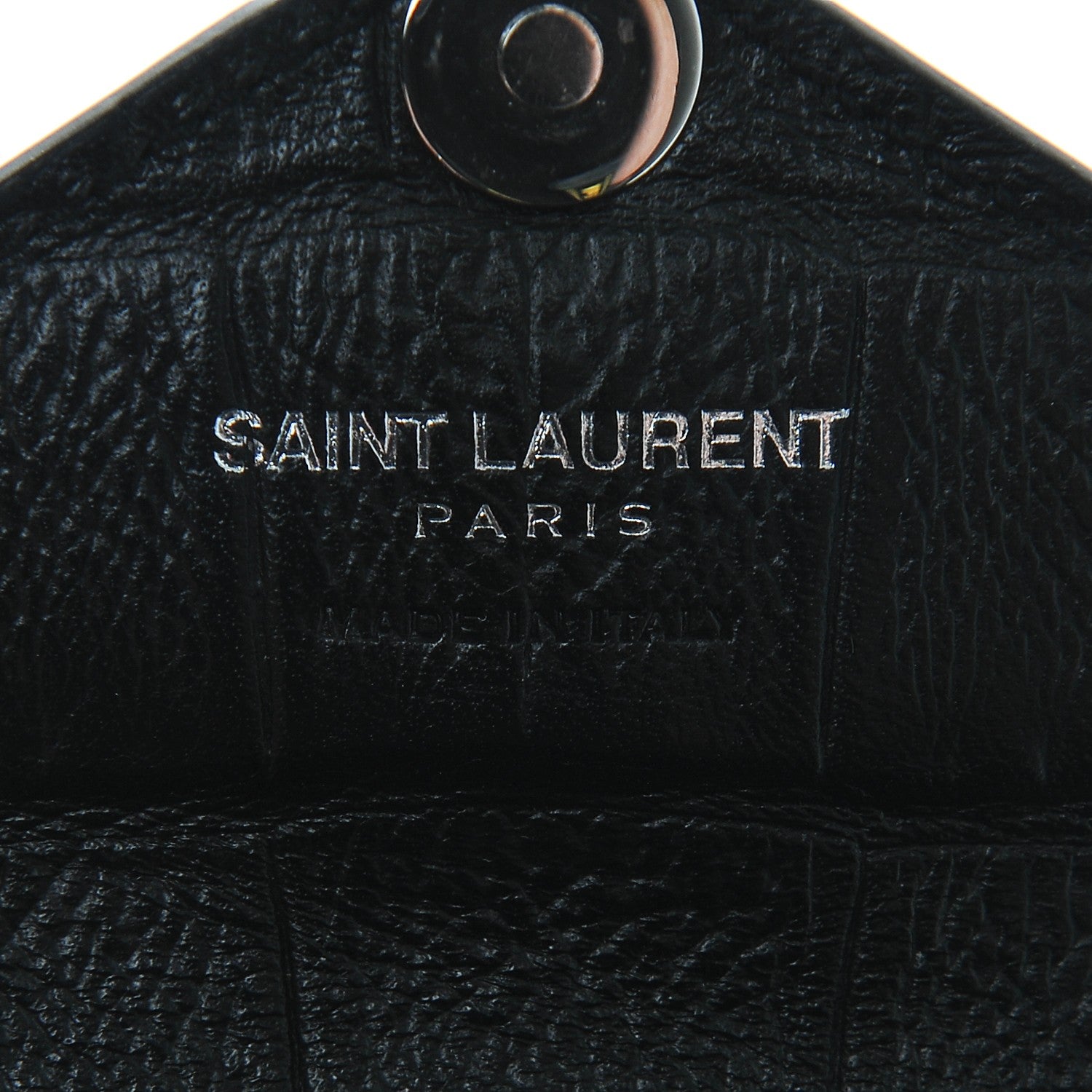 Saint Laurent Calfskin Crocodile Embossed Monogram Candy Crossbody Black 6 of 6
