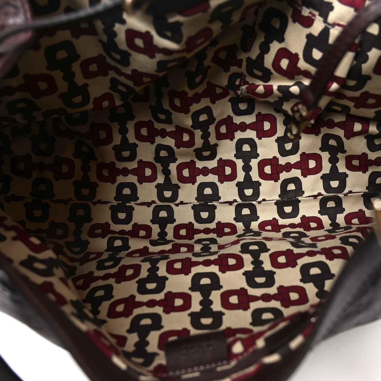Guccissima Large D Gold Ring Shoulder Bag Chocolate