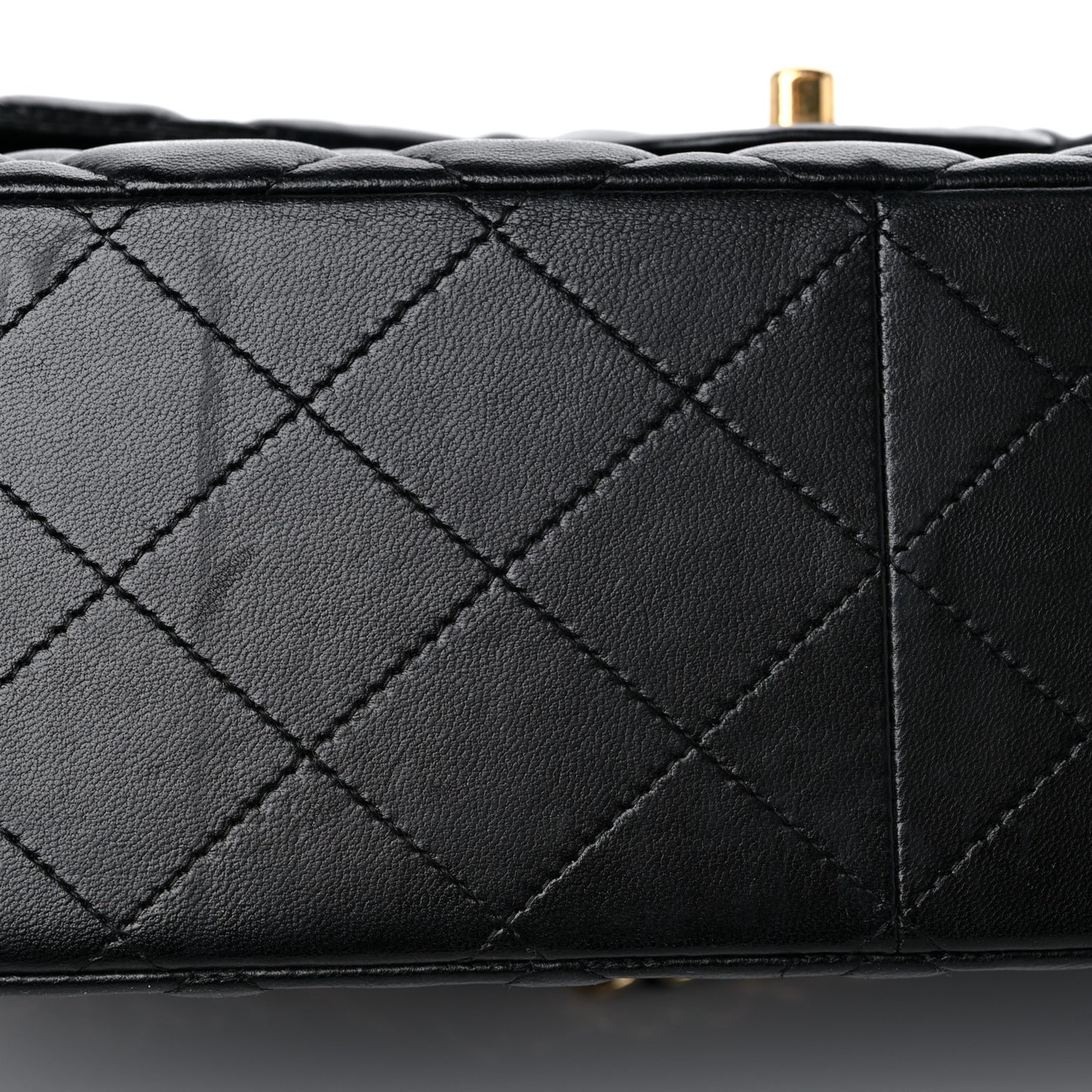 Lambskin Quilted Jumbo Double Flap Black