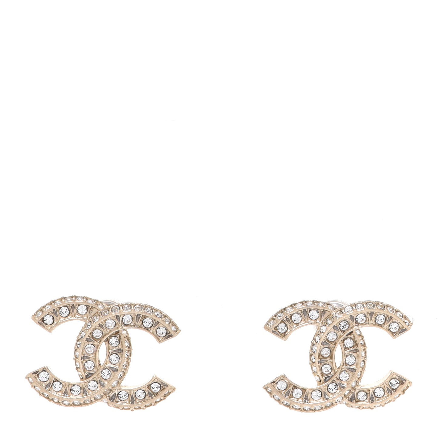 Crystal Timeless CC Earrings Light Gold
