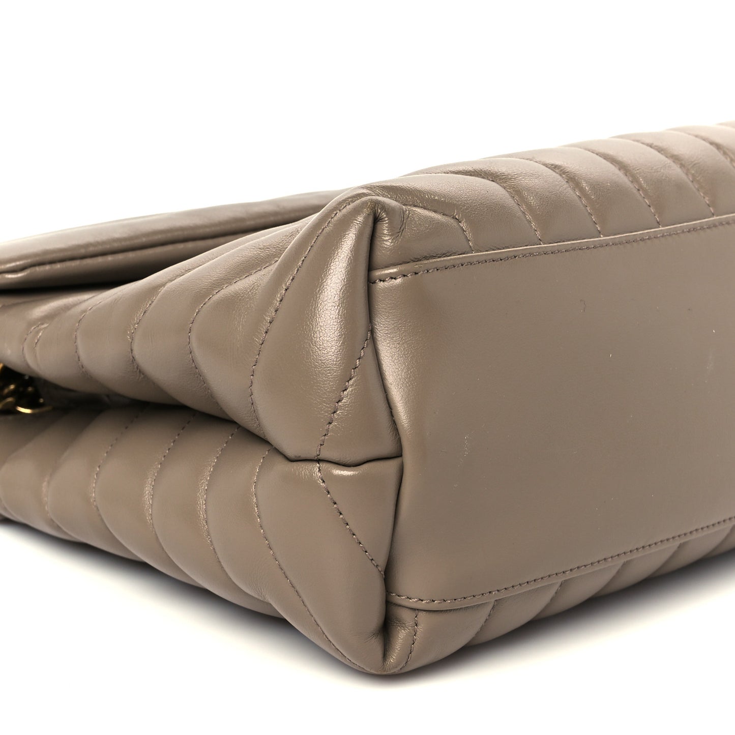 Calfskin Y Quilted Monogram Medium Loulou Chain Satchel Dark Latte