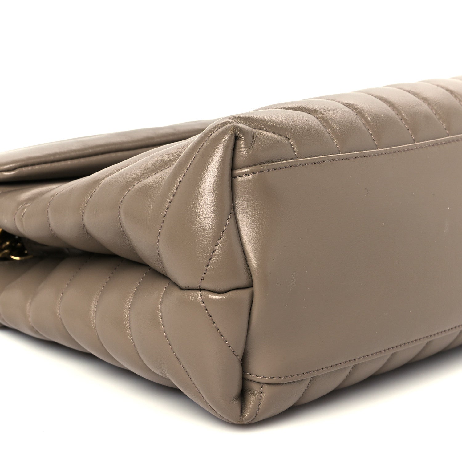 Saint Laurent Calfskin Y Quilted Monogram Medium Loulou Chain Satchel Dark Latte 10 of 11
