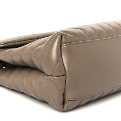 Saint Laurent Calfskin Y Quilted Monogram Medium Loulou Chain Satchel Dark Latte 10 of 11
