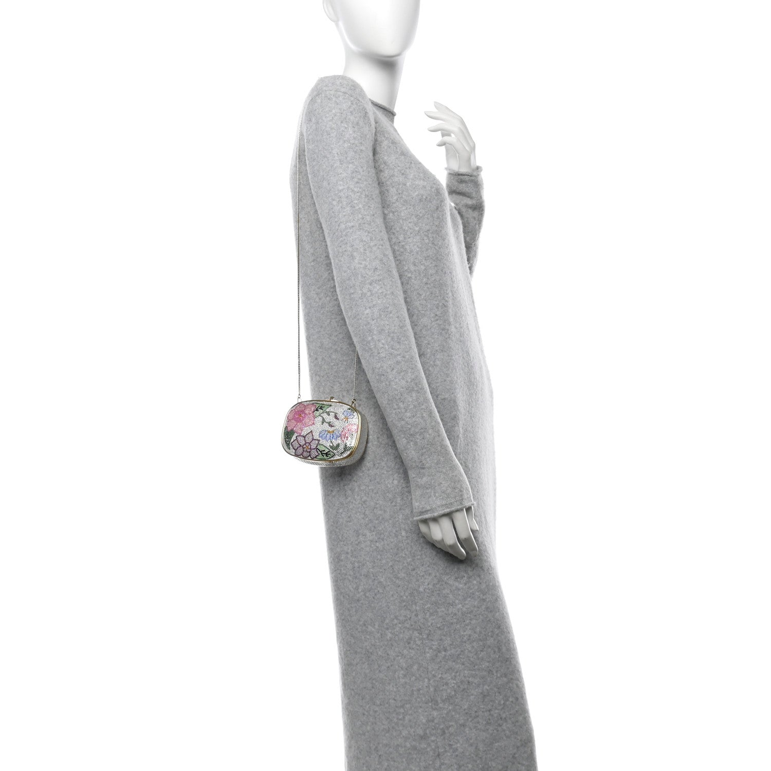 Judith Leiber Crystal Flower Minaudiere Clutch Gold 2 of 13