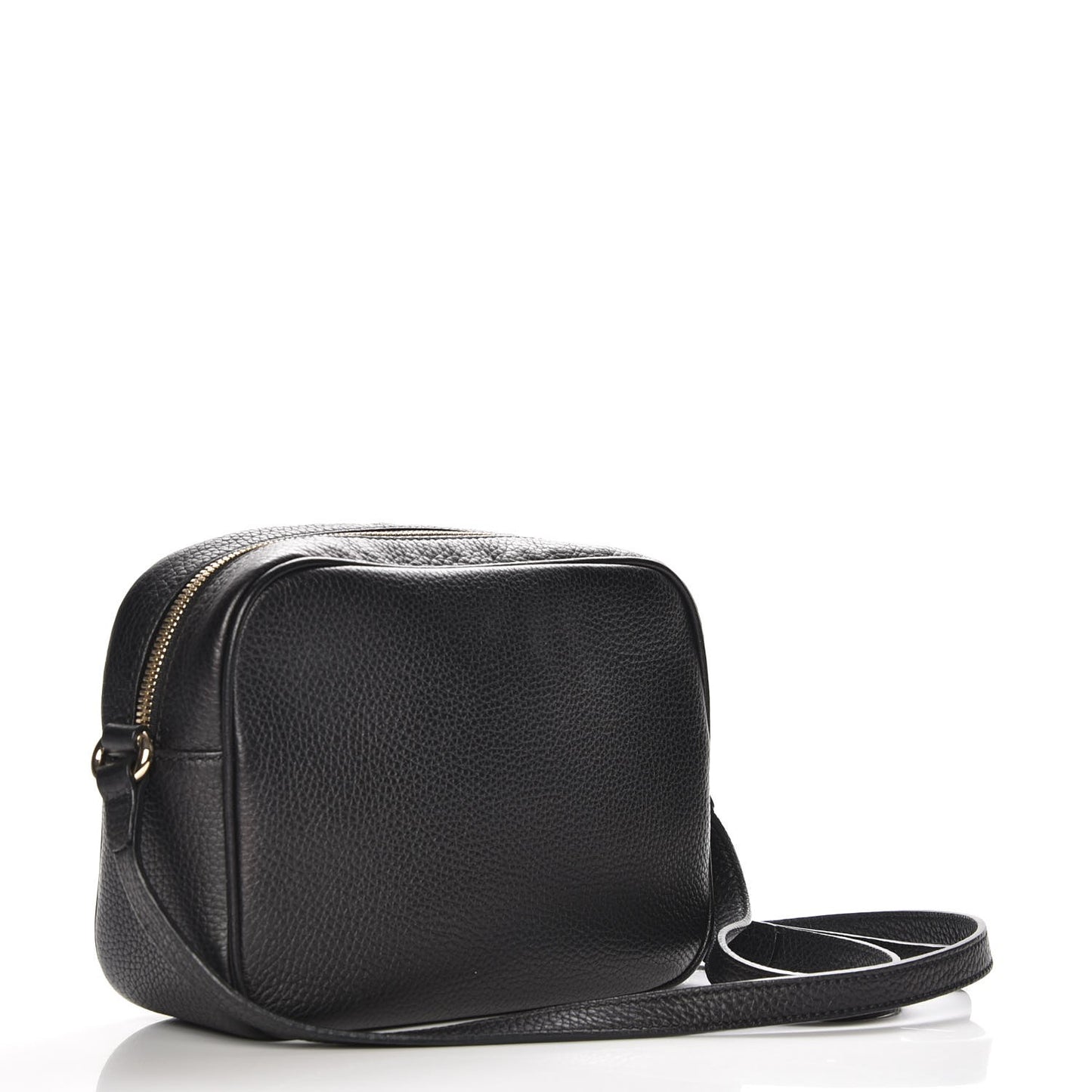 Pebbled Calfskin Small Soho Disco Bag Black