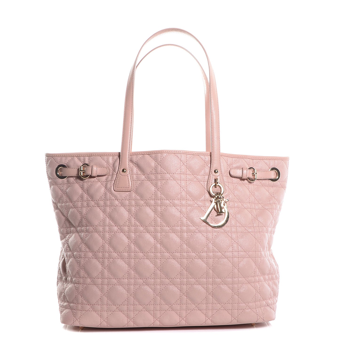 Coated Canvas Cannage Medium Panarea Tote Light Pink