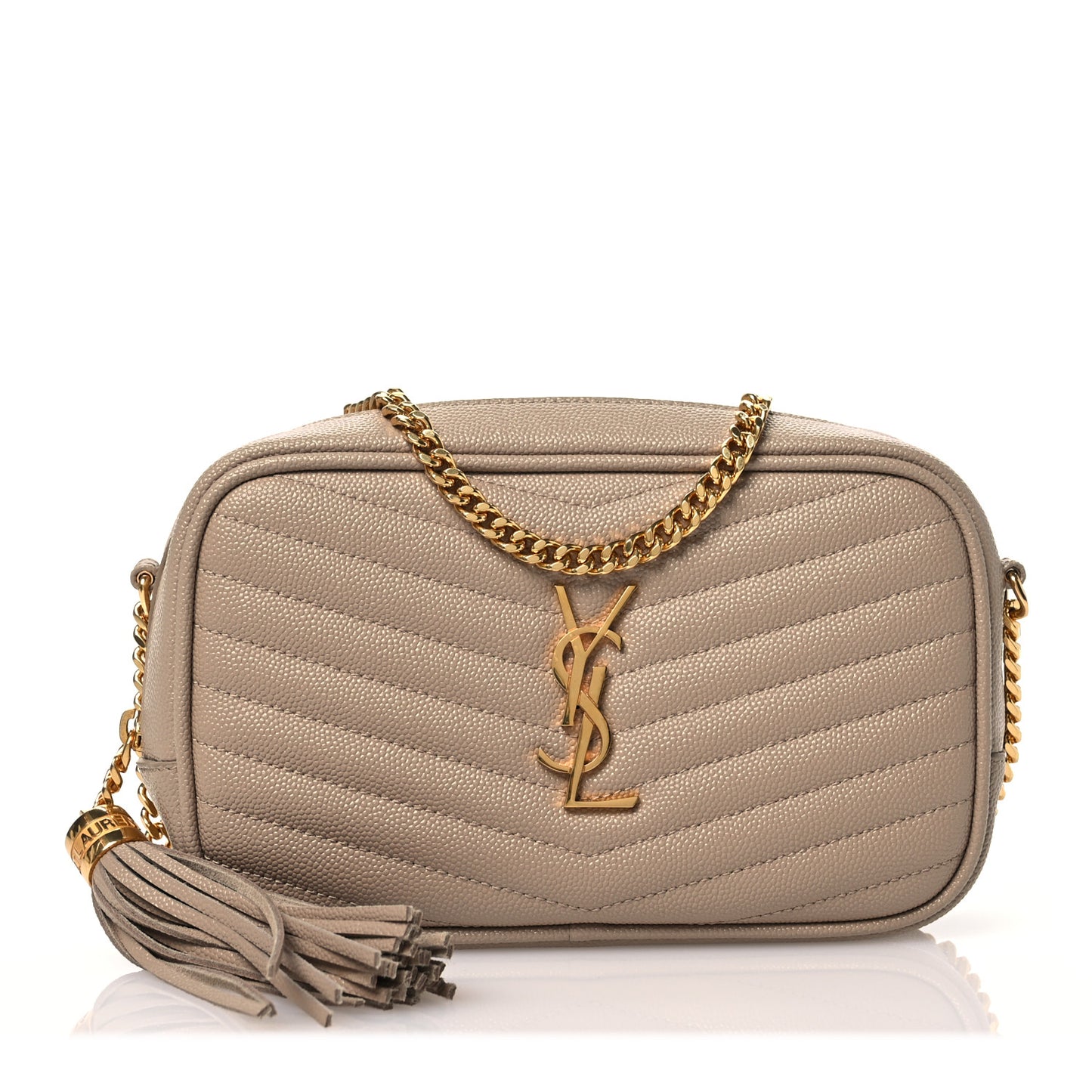 Grain De Poudre Matelasse Monogram Mini Lou Camera Bag Dark Beige