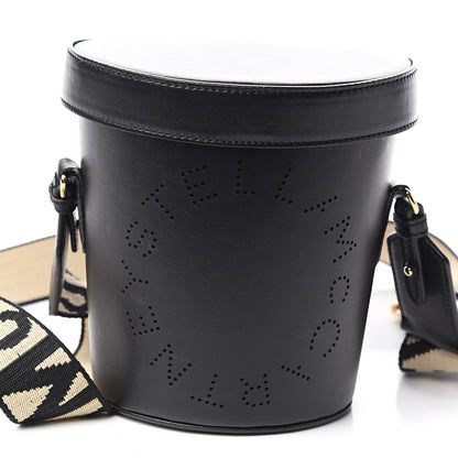 Stella McCartney Eco Soft Alter Nappa Perforated Logo Bucket Bag Black 9 of 9