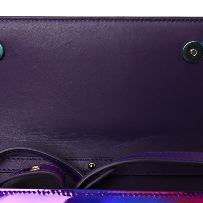 Dolce & Gabbana Holographic Patent Calfskin Strobo 3.5 Clutch Viola Medio 8 of 9