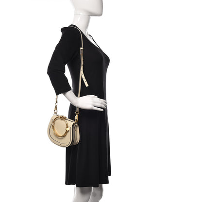 Chloe Calfskin Suede Small Nile Bracelet Bag Off White 2 of 8