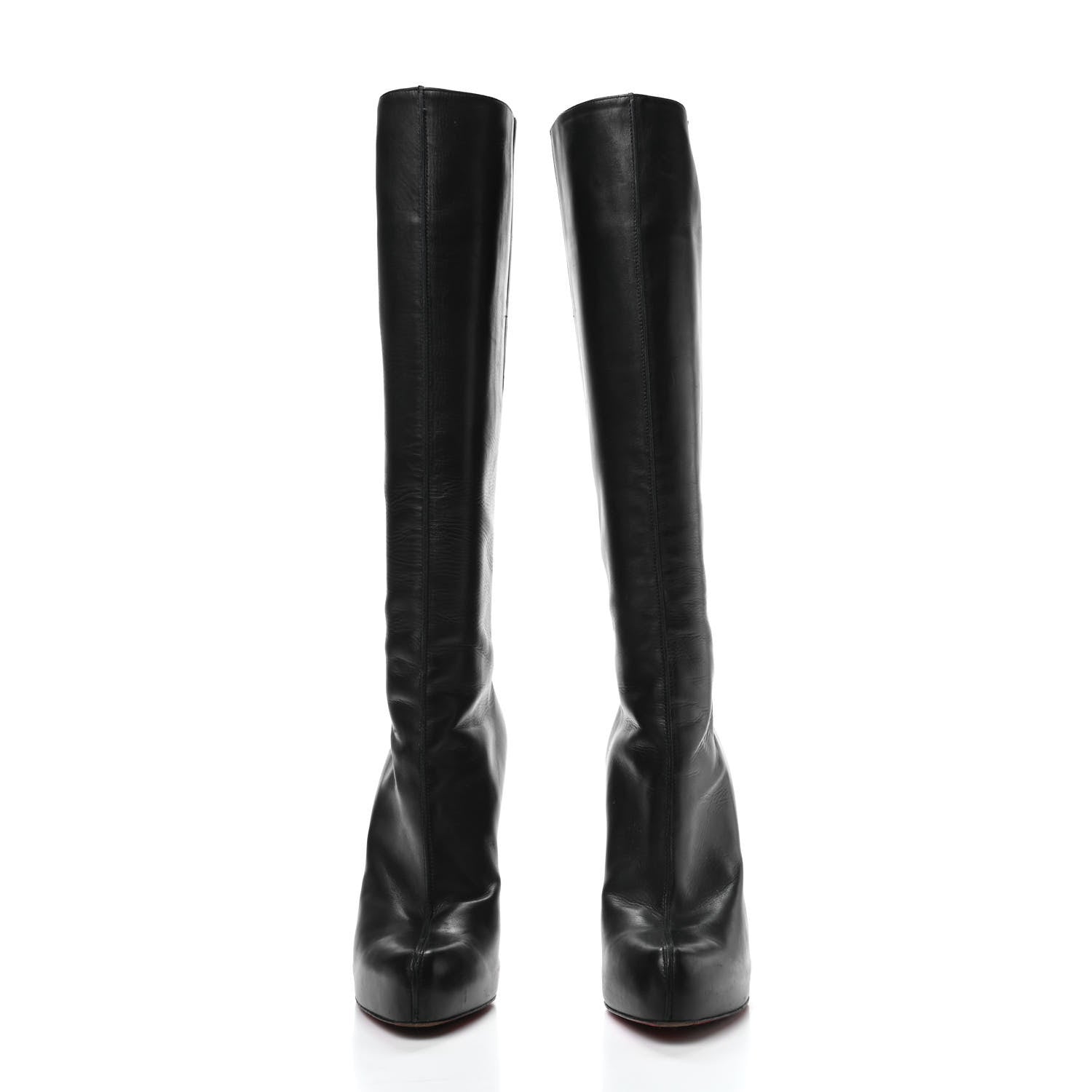 Christian Louboutin Calfskin Bianca Botta 140 Knee Boots 38.5 Black 2 of 7