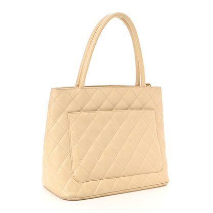 Chanel Caviar Quilted Medallion Tote Light Beige 2 of 18