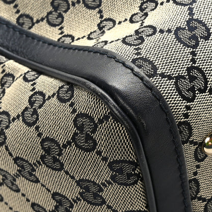 Gucci Monogram Selleria Calfskin Vintage Web Medium Boston Beige Blue 10 of 11