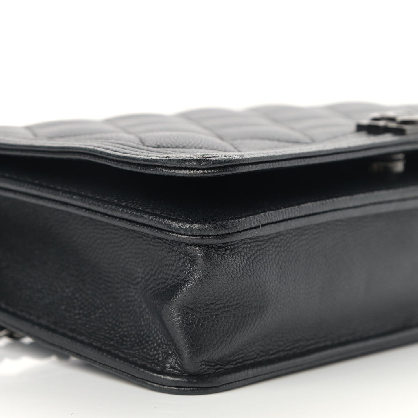 Caviar Quilted Boy Wallet On Chain WOC So Black