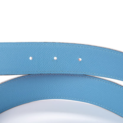 Hermes Epsom 32mm H Belt 80 Bleu Du Nord Rouge De Coeur 4 of 7