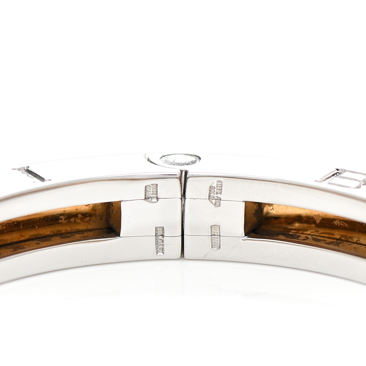 Bulgari 18K Yellow Gold Stainless Steel B.Zero1 Bangle Bracelet 3 of 5