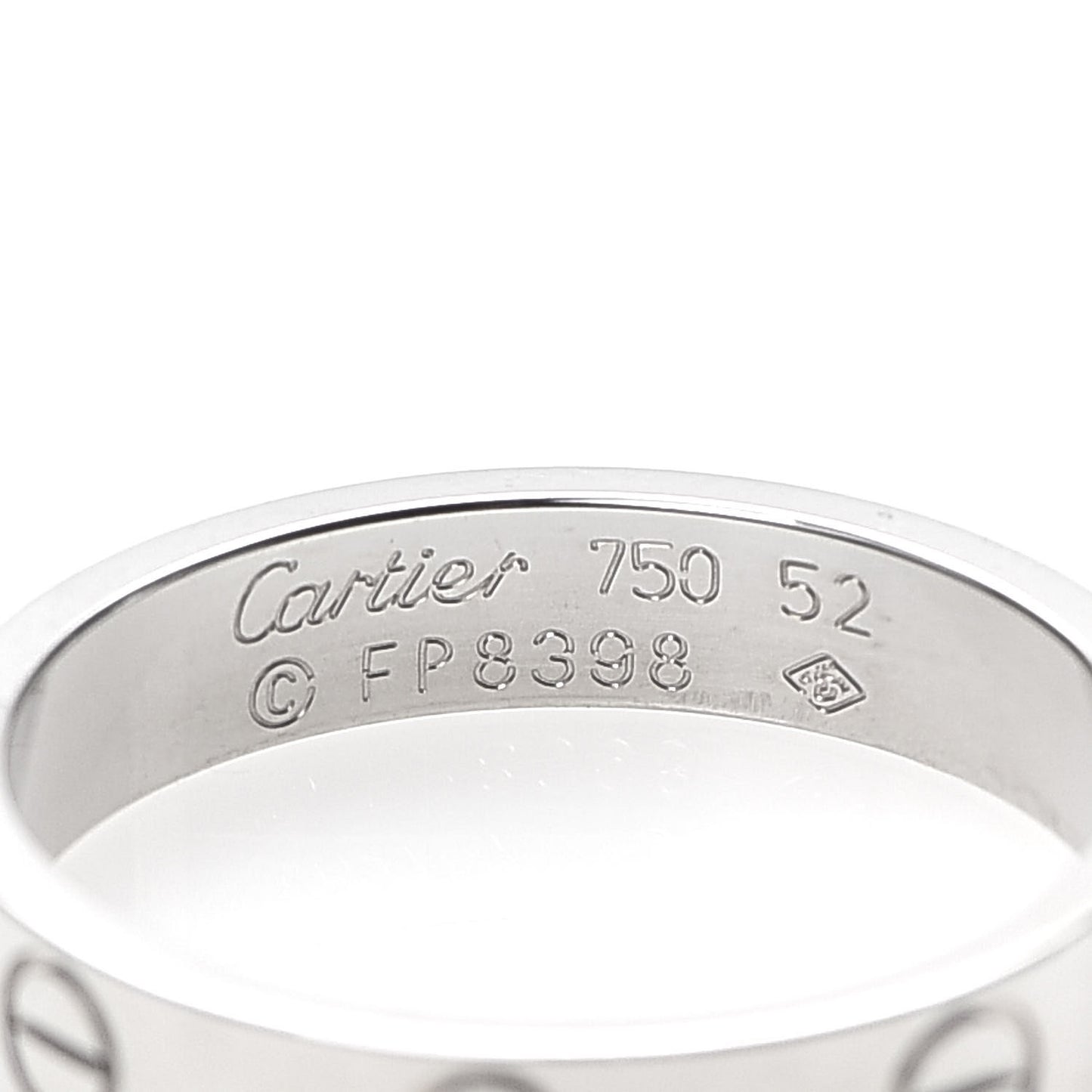 18K White Gold 3.5mm LOVE Wedding Band Ring 52 6