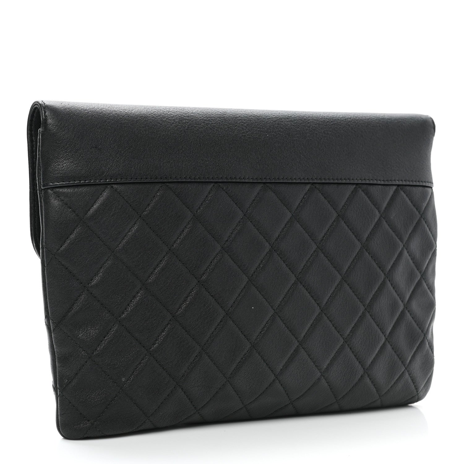 Chanel Goatskin Quilted CC Box Pouch Black 3 of 12
