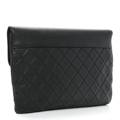 Chanel Goatskin Quilted CC Box Pouch Black 3 of 12