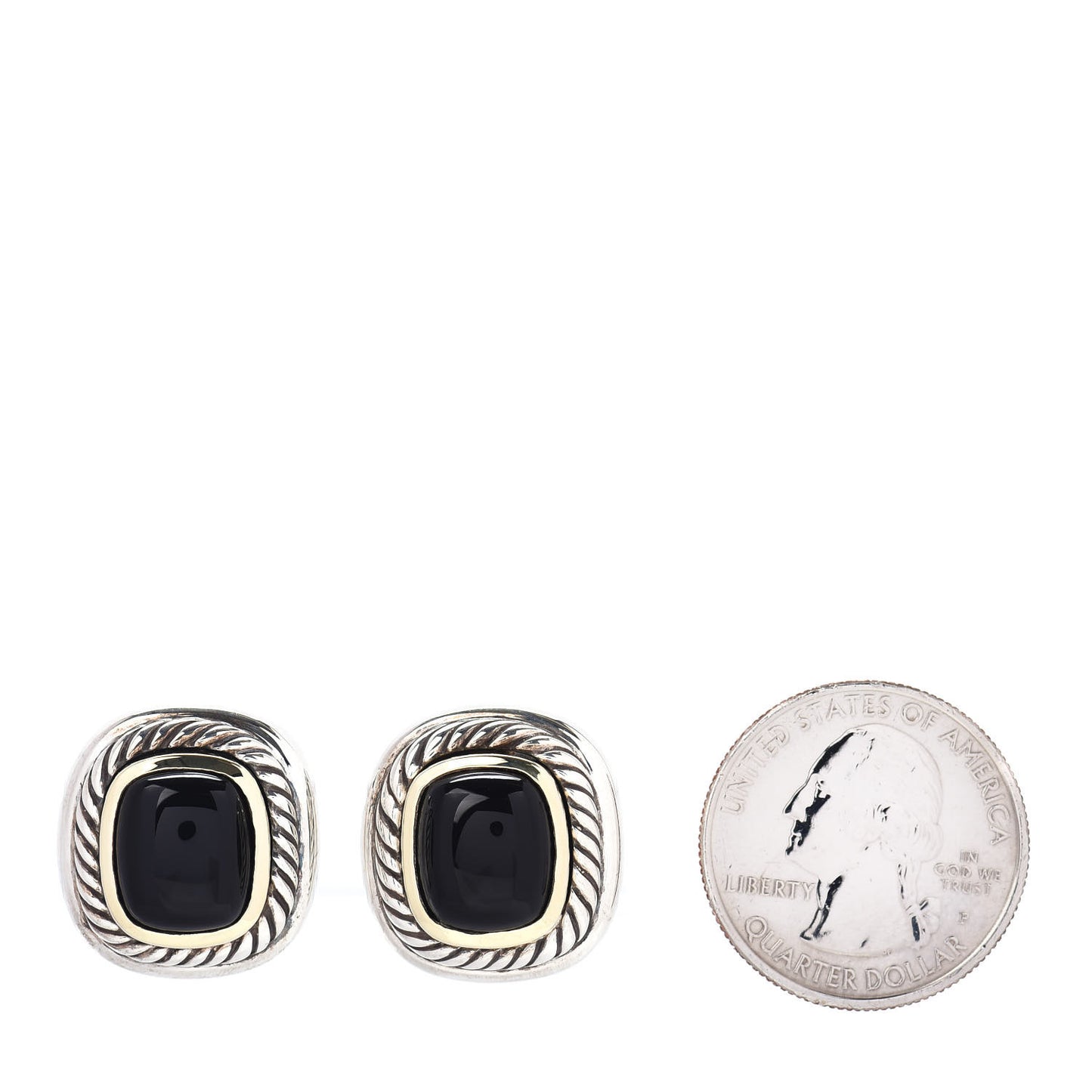 Sterling Silver 14K Yellow Gold Black Onyx Albion Earring