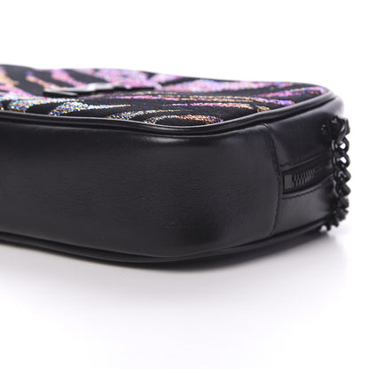Saint Laurent Calfskin Tiger Burnout Monogram Lou Camera Bag Black 8 of 9
