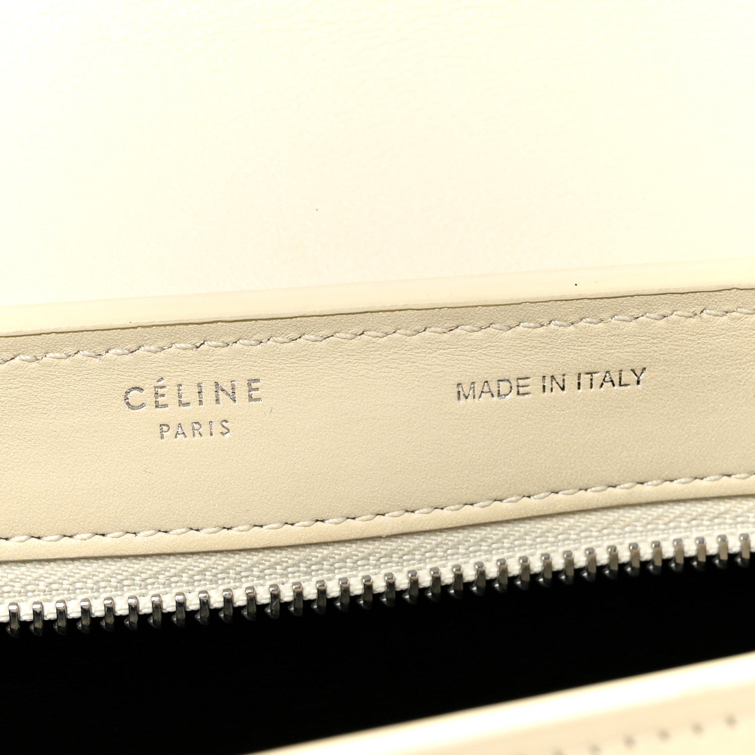 Celine Smooth Calfskin Small Trapeze White Black 6 of 14