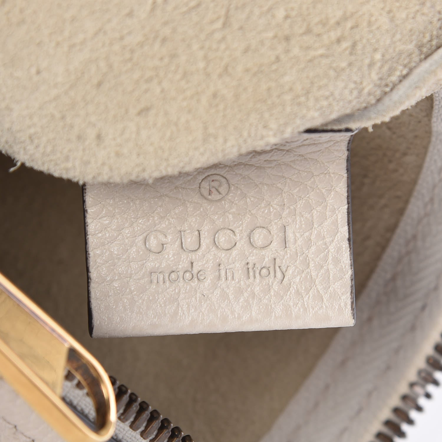 Gucci Pebbled Calfskin Medium Logo Portfolio Clutch White 6 of 11