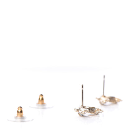 Chanel Crystal Twisted CC Earrings Gold 3 of 4